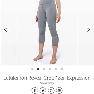 Lululemon reveal crop Zen